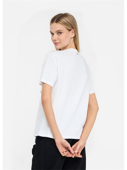 T-shirt con perle e strass LIU JO | CF5072JS088/11111